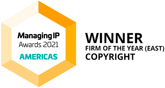 O+Z, Best Firm (East) Copyright, Managing IP 2021 award badge